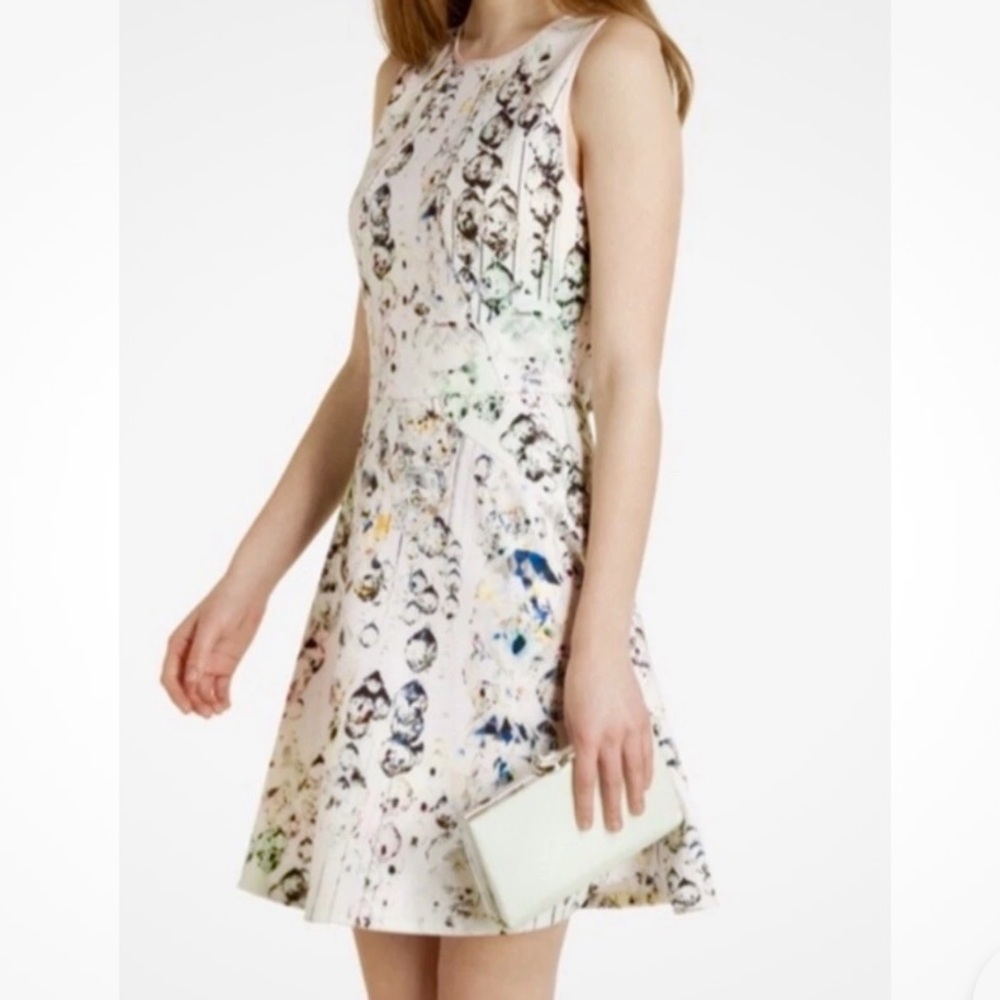 TED BAKER Sapira Synthetic Crystal Droplets Skater Dress Size 0 US 2 - Picture 10 of 13